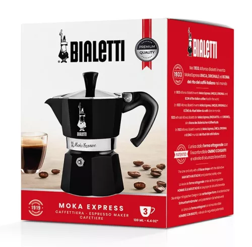 Bialetti Moka Express kotyogós kávéfőző Fekete- 3 adagos