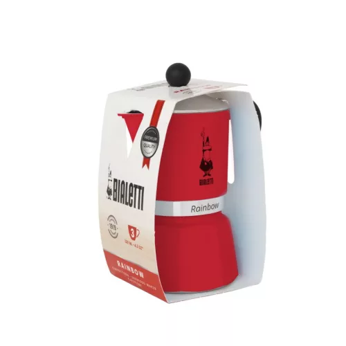 Bialetti Rainbow kotyogós kávéfőző Piros - 3 adagos