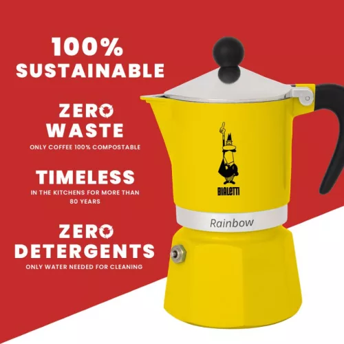 Bialetti Rainbow kotyogós kávéfőző Sárga - 3 adagos