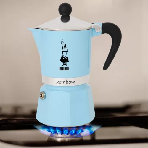 Bialetti Rainbow kotyogós kávéfőző Világoskék - 3 adagos