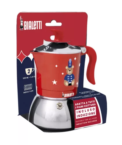 Bialetti Fiammetta Induction kotyogós kávéfőző 2 adag, piros