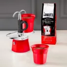 Bialetti Mini Express kotyogós kávéfőző szett Piros - 2 adagos