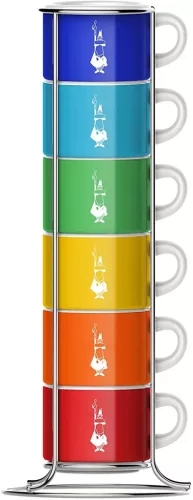 Bialetti Espresso csésze szett állvánnyal 6 db-os - színes
