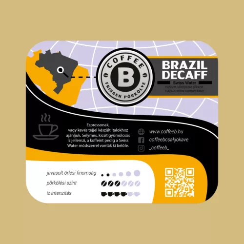 CoffeeB - Brazil Decaff koffeinmentes szemes kávé 500g