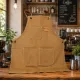 Barista kötény zsebekkel - barna