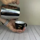 Rozsdamentes acél tejkiöntő kanna 600ml ezüst