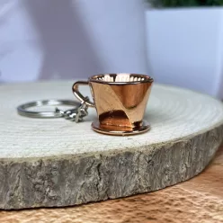 V60 dripper kulcstartó – réz