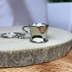 V60 dripper kulcstartó – ezüst