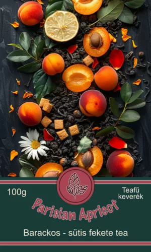 Parisian Apricot - szálas fekete teafű keverék 100g