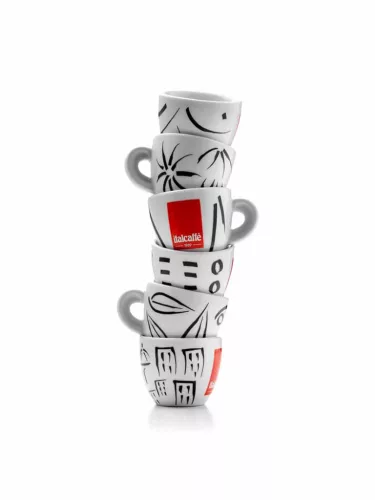 Italcaffe porcelán Espresso csésze + csészealj 6db
